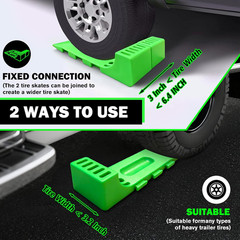 4 Pack Tire Skates with Interlocking & Expandable Design – Heavy Duty Tow Truck