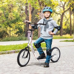 Youth Kids Scooter Height Adjustable Inflatable Tires Teens Ride On Toy For 5+