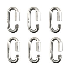 6PCS 1/4″ 316 Stainless Steel Quick Link Chain Connector 1/4 Carabiner Climbing