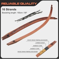 25-60lbs 62» Takedown ILF Recurve Bow Wooden Color Limbs Archery Competition US