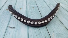 Stunning Leather 8mm Large Crystal U-Shaped Horse Browband – Perfect for Shows