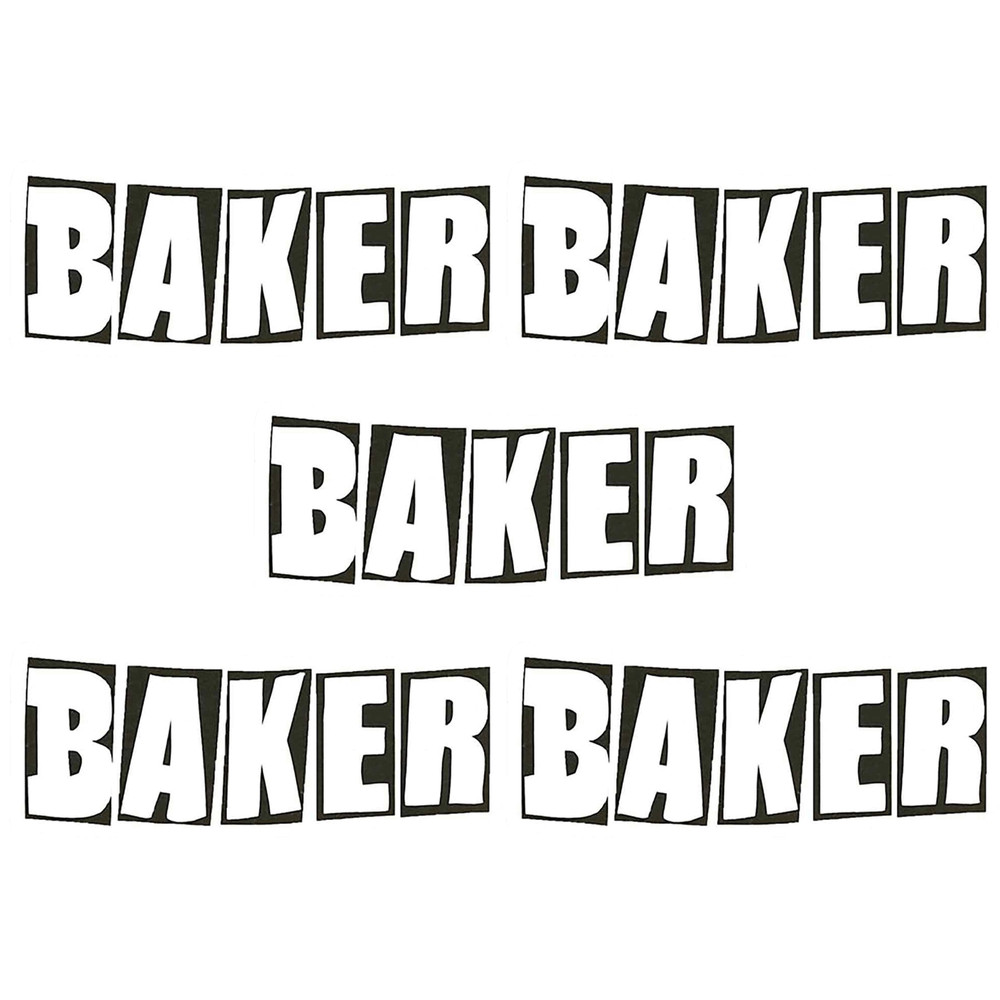 Baker Skateboards Clear Mylar Sticker Brand Logo 5″ x 2″ 5-Pack Bulk Lot
