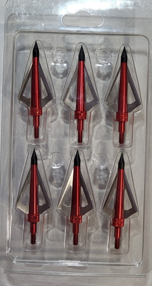 6PCS Hunting Broadheads 125 Grain Stainless Steel 3-Blade Integral Forming Tips