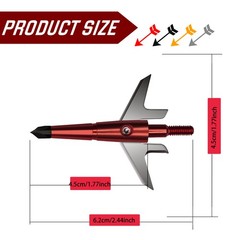 12Pcs Red Swhacker broadheads 100 Gr 1.75″ Cut Compound Recurve Bow Crossbow Tip