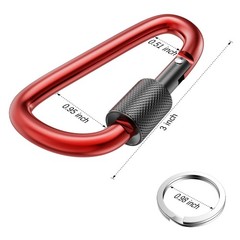 8 Pack 3In Locking Carabiners D Ring Clips Spring Snap Hook for Camping Fishing