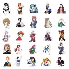 50 Mixed Heroine Demon Slayer Naruto Dragon Ball Anime Waifu Sticker Vinyl Decal