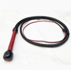 Cowhide Bull WHIP 04 TO 16 FEET Long 16 Plaits Red-Black Indiana Jones Whip
