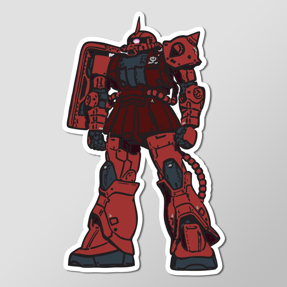 MS-06S Char’s Zaku II Mobile Suit Gundam Anime Glossy Vinyl Die Cut Sticker