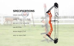 Junior Lightweight Compound Bow Set for Youth,Kids, Beginners & Women, 10-40Lbs