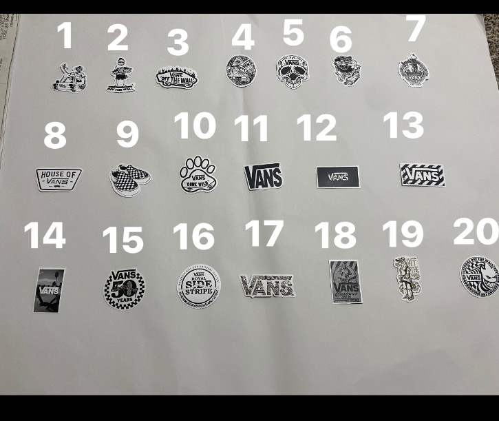 Vans Black and White Skateboard Stickers Vinyl Decals (Ships from USA)