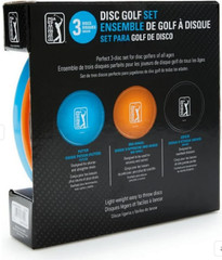 The PGA TOUR 3 Disc Golf Starter Set is a three-disc set for beginner