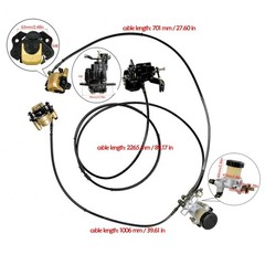 Hydraulic Disc Brake Kit w/ Handbrake Throttle Cable For Golf E-Bike Quad 110cc