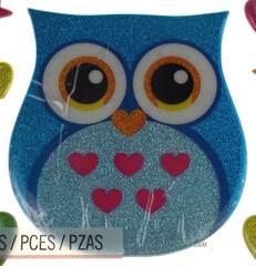 Sticko Dimensional Owl Stickers 15 pcs Lot 5 Hearts Stars Large Small Strapbook