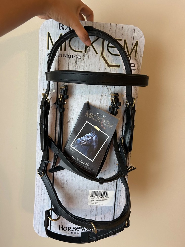 Black leather Micklem multibridle