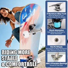 Capark Skateboards For Beginners Adults Youths Teens Kids Girls Boys 31 Inch