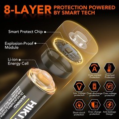 3600mWh Rechargeable Lithium AA Batteries with Charger-12 Pack, 1.5V Double A…