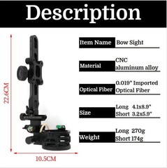 CompoundBow Sight 5 Pin 019″ Micro Adjustable 4X 6X 8X Lens Archery Hunting R/LH