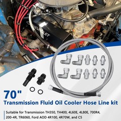 6AN 70 Inch GM Chevy Transmission Cooler Hose Line Kit Heavy Duty TBI