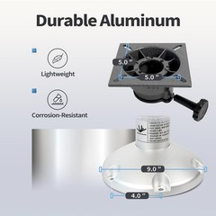 Manumarine Boat Seat Pedestal Aluminum Adjustable Height Locking 13-18 Inches