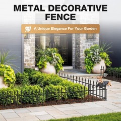 Decorative Garden Fence 10ft (L) x 19in (H) – 7 Panels Heavy Duty Garden Fenc…