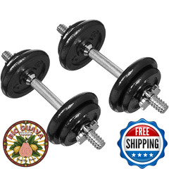 Amazon Basics Adjustable Dumbbell Hand Weight Set, 38 lb, Black