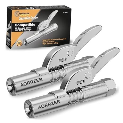 Grease Gun Coupler Strong Lock-on Greases Gun Couplers, 12000 PSI High 2 PCS