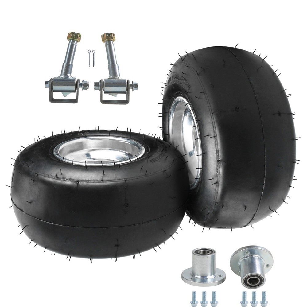 2X 5 Inch Go Kart Wheels 10×4.50-5 Front Tire Aluminum Rim Hub Steering Knuckle
