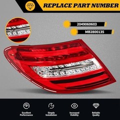 Left Side Tail Light Assembly Compatible with 2011-2014 W204 C250 C300 C350