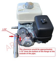 Low Exhaust Pipe 1″ female thread for: Predator 301cc, Predator 420cc, GX 270
