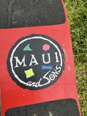 vintage Maui & Sons SHARKMAN Worldwide Surf Tour Skateboard 1980s/90s