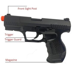 Airsoft Spring Toy Pistol Fun Backyard 15 Rnds Magazine Capacity Manual Safety
