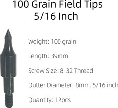 12Pcs High Precision Field Points, Crossbow Arrow Tips for Bow and Arrow Target