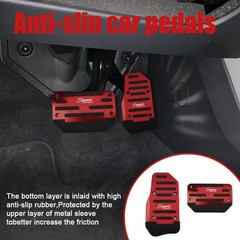 2PCS Non-Slip Car Pedal Pads, Automatic Gearbox Gas Pedal Brake Pedal Cover, Alu