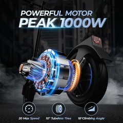 10inch Electric Scooter Adults 750W /1000W, 32/40 Miles Adult Electric Scooters