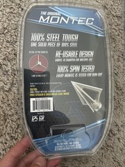 G5 Montec Fixed Broadhead 125 Grain 100% Solid Steel Silver
