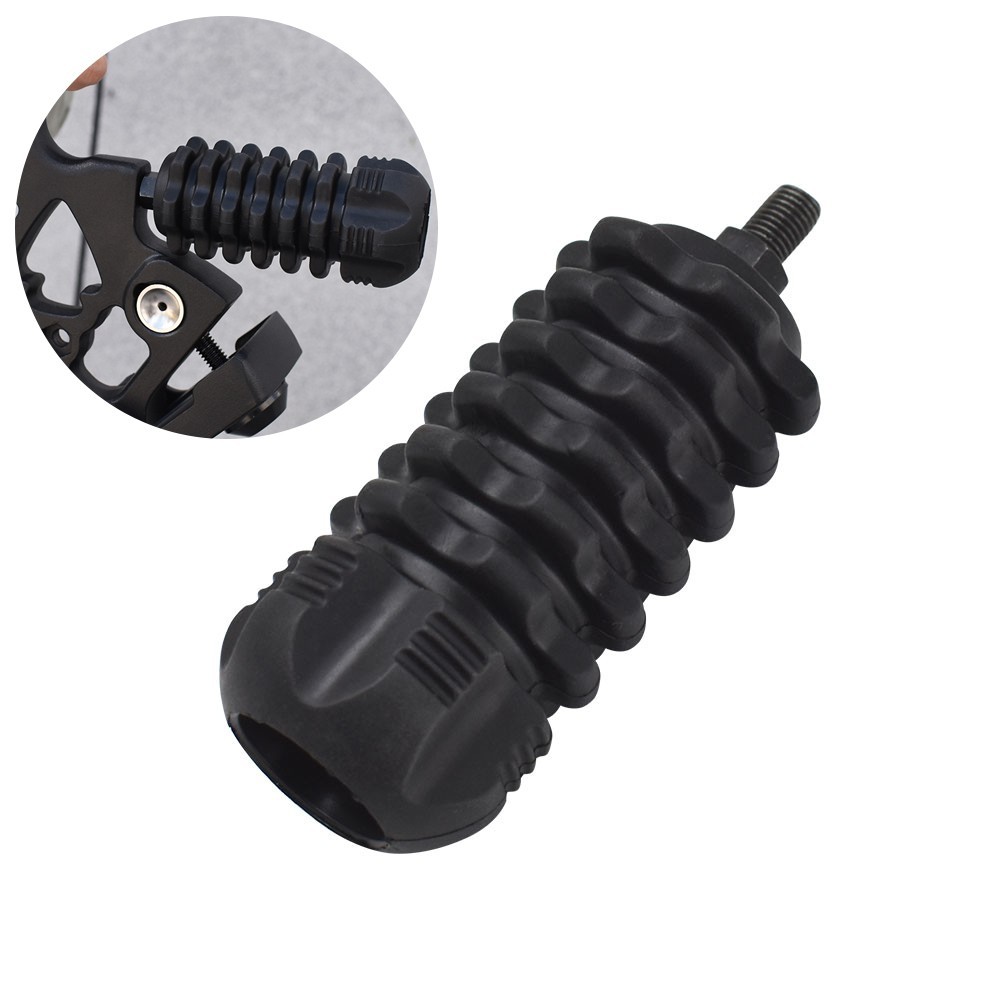 Short Rubber Bow Stabilizer – Black, Dampens Shock for Hunting & Target Archery