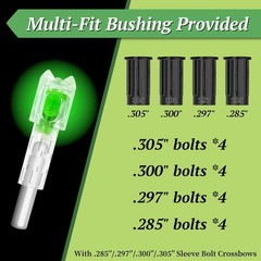 4PCS Lighted Nocks Universal Fit for Crossbow Bolts with Green/Clear