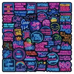 30Pcs Random Cool Neon Waterproof Vinyl Stickers For Water Bottle Laptop