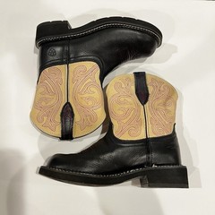 Ariat Fatbaby Heritage Western Cowgirl Boots Womens Size 6 Black Cream 10021464