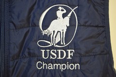 United States Dressage USDF Regional Horse Riding Champion Vest WOMENS L Blue