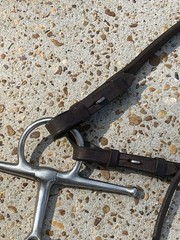 Complete English Bridle Set — Full Cheek Snaffle Bit + Leather Bridle + Braided