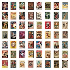 30Pcs Random Cool Retro Funny American Style Poster Waterproof Stickers