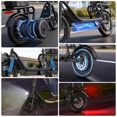 AOVOPRO Electric Scooter for Adults with Seat Range 50Miles, Foldable E-Scooter