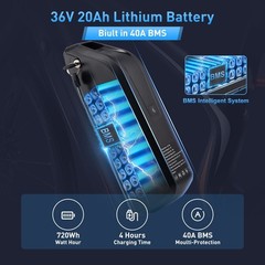 36V Ebike Battery 36V 10Ah/15Ah/20Ah Bicycle lithium battery ≤1200W Motor 4PIN