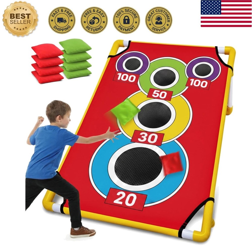 Versatile 21+ Game Cornhole Set with 8 Bean Bags – Perfect for Family Fun