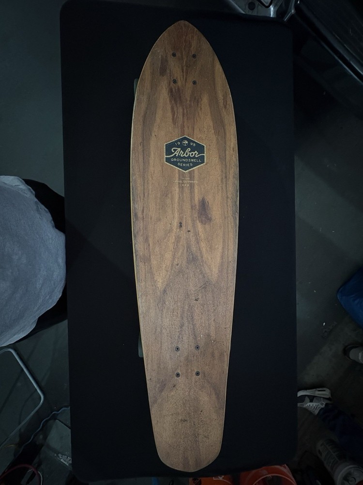 Arbor Mission Groundswell Series Wood Skateboard Brown Blue Multicolor