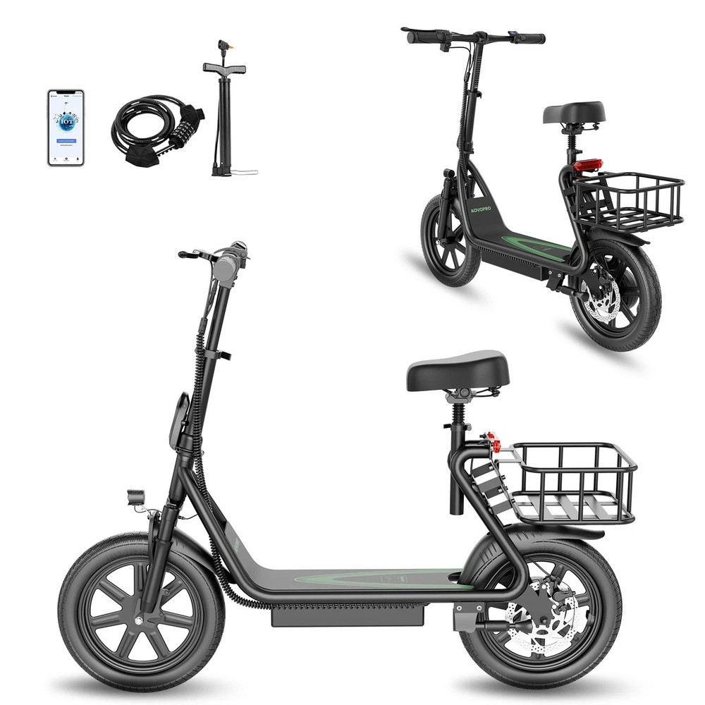 AOVOPRO Seated Electric Scooter Adults , 22mph Commuter Folding Teens E-Scooter