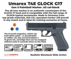 Umarex T4E Glock G17 Gen 5 Blowback Paintball Pistol .43 Сal w/ CO2 & Paintballs