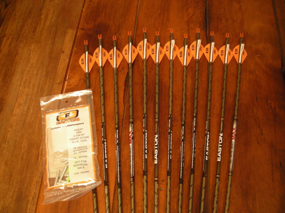 NEW Dozen Easton – FMJ Max 5mm – 400 Spine – 2″ Blazer Vane w/HIT – 12 pk
