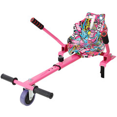 Adjustable Hoverboard Go Kart Seat Attachment Pink Fits 6.5-10 In Self Balancing